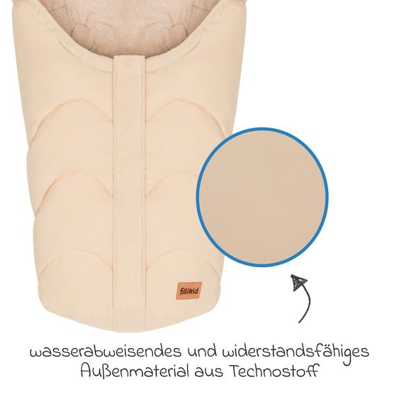 Fillikid Fleece-Fußsack Torre aus Teddyplüsch für Babyschalen & Babywannen - Natur