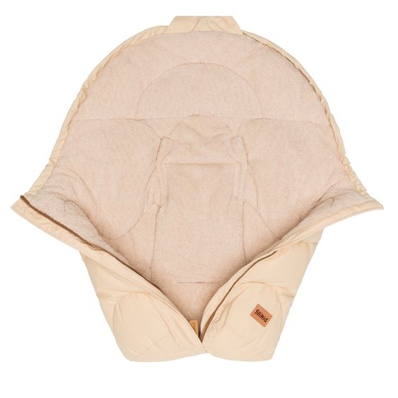 Fillikid Fleece-Fußsack Torre aus Teddyplüsch für Babyschalen & Babywannen - Natur