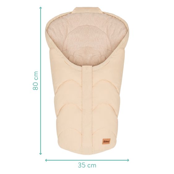 Fillikid Fleece-Fußsack Torre aus Teddyplüsch für Babyschalen & Babywannen - Natur