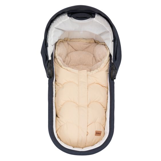 Fillikid Fleece-Fußsack Torre aus Teddyplüsch für Babyschalen & Babywannen - Natur