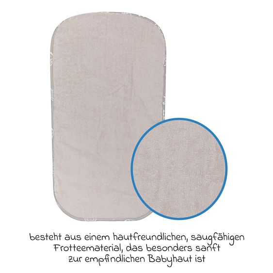 Fillikid Terry Cover for changing table recesses 60 x 36 cm - Grey