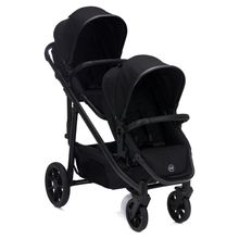 Passeggino per fratelli e gemelli Fill Two in One con 2 seggiolini sportivi con barra di protezione - Nero