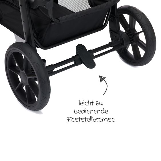 Fillikid Passeggino per fratelli e gemelli Fill Two in One con 2 seggiolini sportivi con barra di protezione - Nero