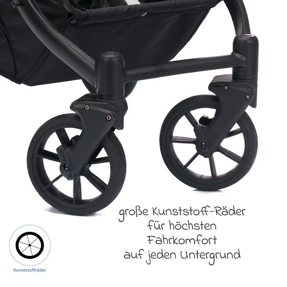Fillikid Passeggino per fratelli e gemelli Fill Two in One con 2 seggiolini sportivi con barra di protezione - Nero