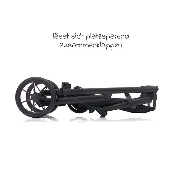 Fillikid Passeggino per fratelli e gemelli Fill Two in One con 2 seggiolini sportivi con barra di protezione - Nero