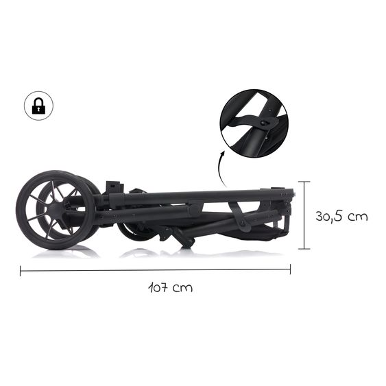 Fillikid Passeggino per fratelli e gemelli Fill Two in One con 2 seggiolini sportivi con barra di protezione - Nero