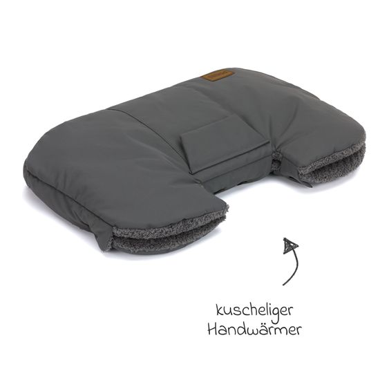 Fillikid Handwärmer Kalix mit Teddy Plüsch - Grau