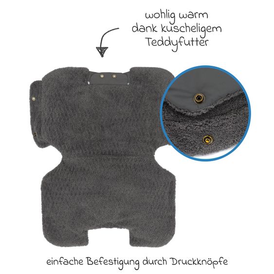Fillikid Handwärmer Kalix mit Teddy Plüsch - Grau