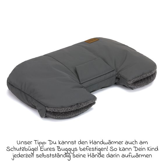 Fillikid Handwärmer Kalix mit Teddy Plüsch - Grau