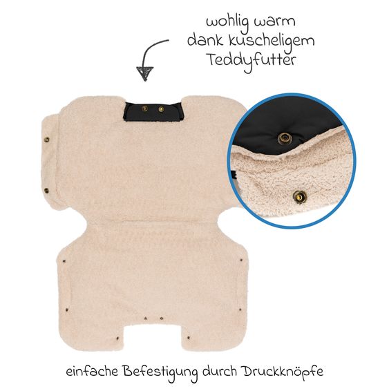 Fillikid Handwärmer Kalix mit Teddy Plüsch - Schwarz