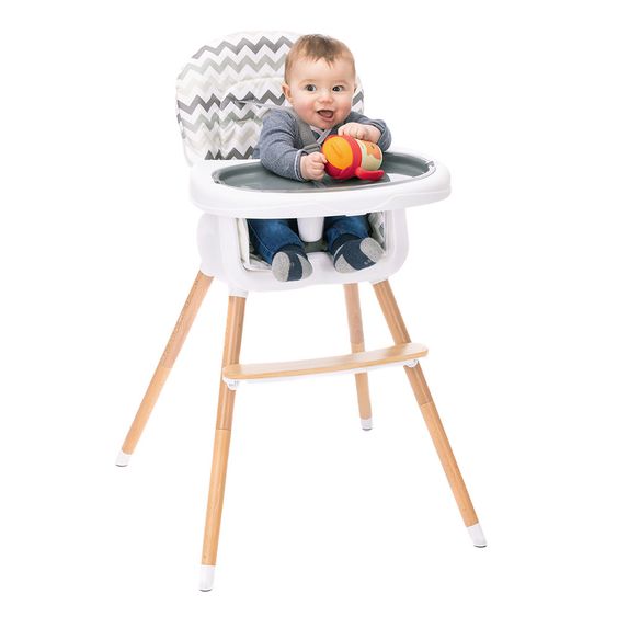 Fillikid Hochstuhl & Kinderstuhl Paul inkl. Essbrett - Zick Zack