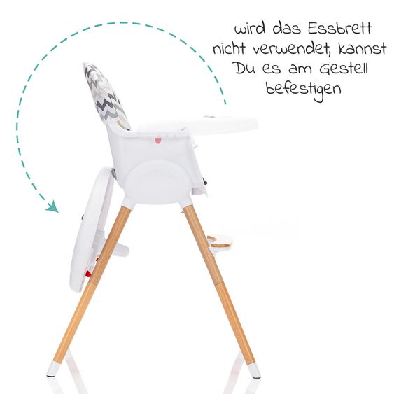 Fillikid Hochstuhl & Kinderstuhl Paul inkl. Essbrett - Zick Zack