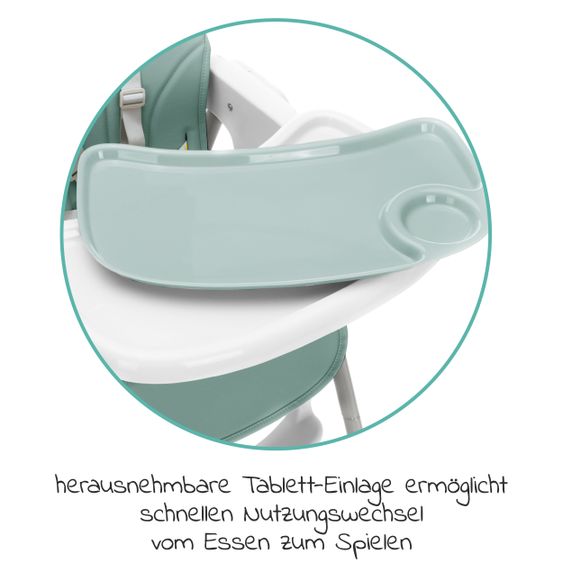 Fillikid Hochstuhl Tim mit Esstablett, klappbar - Mentha
