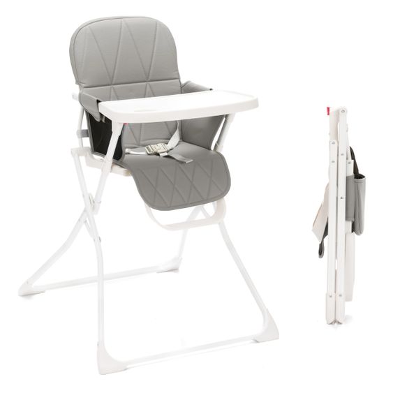 Fillikid Hochstuhl Tom mit Essbrett - klein faltbar nur 4,3 kg - Granit