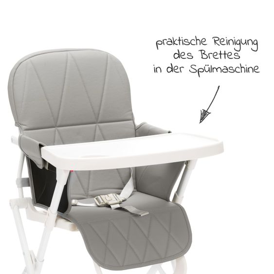 Fillikid Hochstuhl Tom mit Essbrett - klein faltbar nur 4,3 kg - Granit