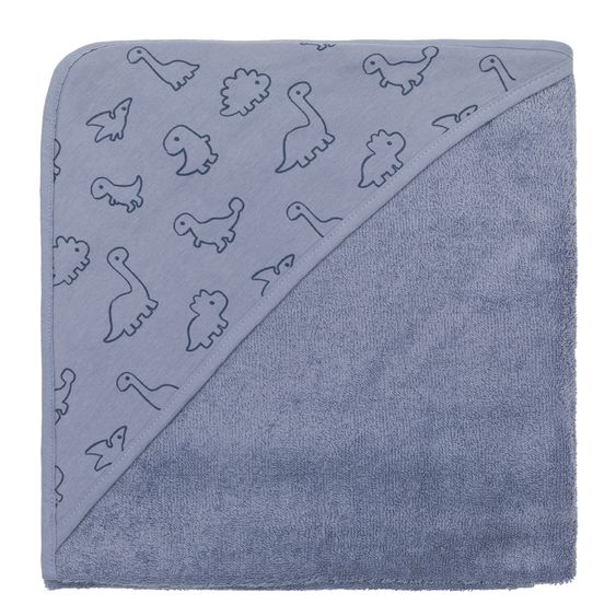Fillikid Kapuzenbadetuch 75 x 75 cm - Dino - Blau