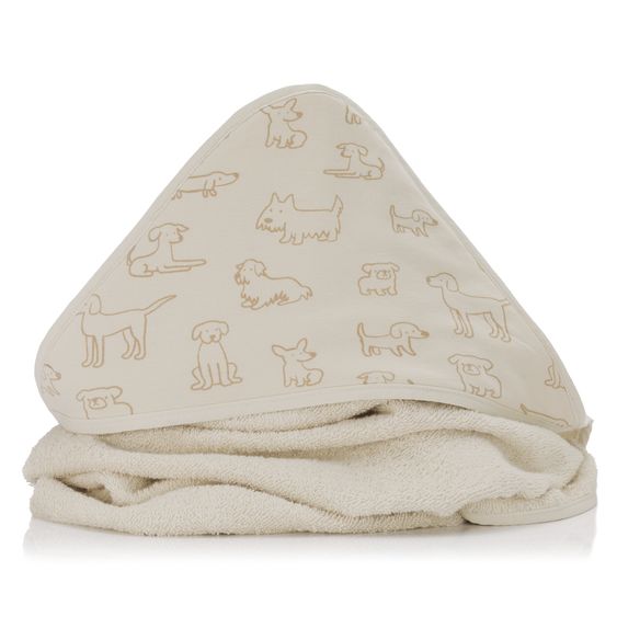 Fillikid Kapuzenbadetuch 75 x 75 cm - Hund - Beige