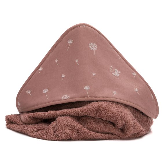 Fillikid Kapuzenbadetuch 75 x 75 cm - Pusteblume - Rosa