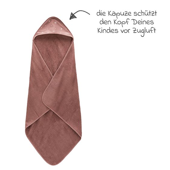 Fillikid Kapuzenbadetuch 75 x 75 cm - Pusteblume - Rosa