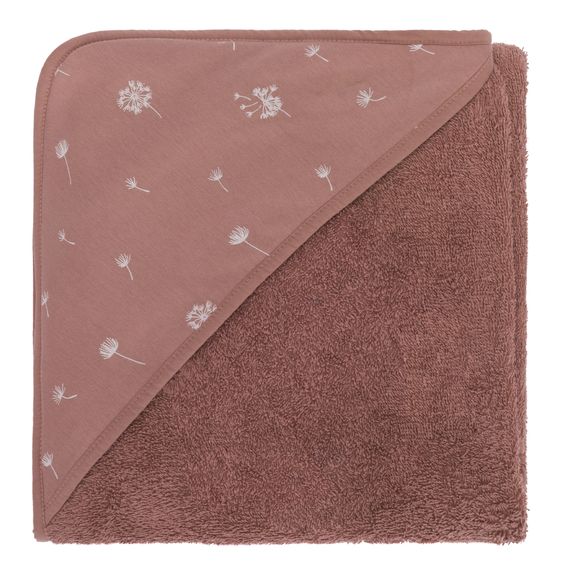 Fillikid Kapuzenbadetuch 75 x 75 cm - Pusteblume - Rosa