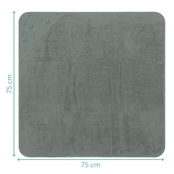 Fillikid Kapuzenbadetuch 75 x 75 - Wal - Grün