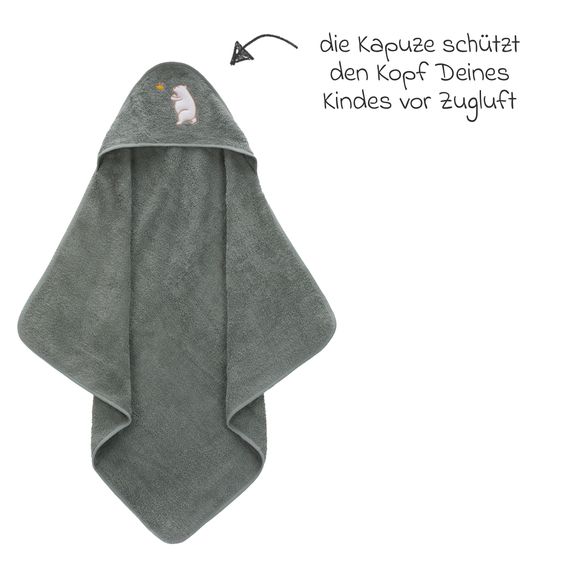 Fillikid Accappatoio con cappuccio con motivo sul cappuccio 75 x 75 cm - Verde