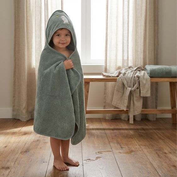 Fillikid Accappatoio con cappuccio con motivo sul cappuccio 75 x 75 cm - Verde