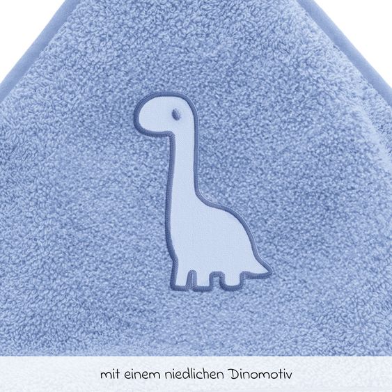Fillikid Kapuzenbadetuch mit Motiv auf der Kapuze 75 x 75 cm - Rex - Blau