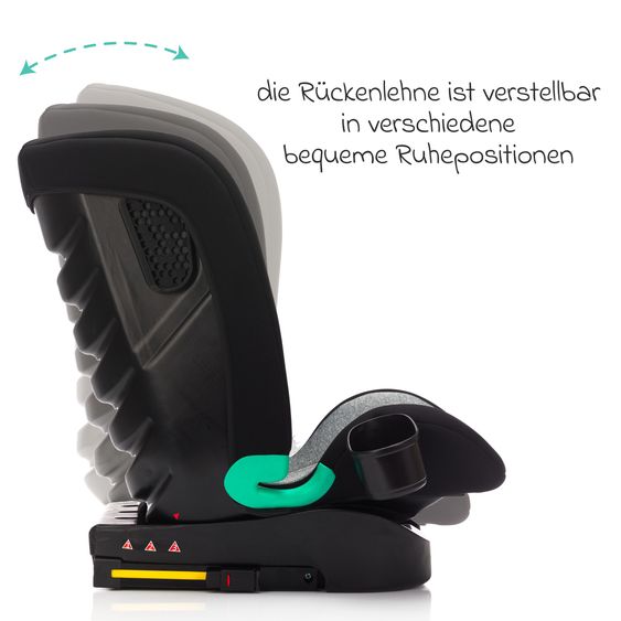 Fillikid Siège Auto Enfant Elli Pro i-Size à Partir De 3 Ans - 12 Ans (100 cm - 150 cm) avec Isofix, Porte-Gobelet, Sac De Siège Auto & Protection Rembourrée - Noir