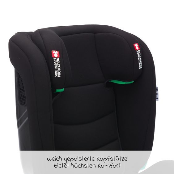 Fillikid Siège Auto Enfant Elli Pro i-Size à Partir De 3 Ans - 12 Ans (100 cm - 150 cm) avec Isofix, Porte-Gobelet, Sac De Siège Auto & Protection Rembourrée - Noir
