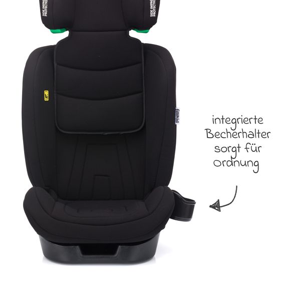 Fillikid Seggiolino auto Elli Pro i-Size da 3 anni a 12 anni (100 cm - 150 cm) con Isofix e portabicchieri - nero