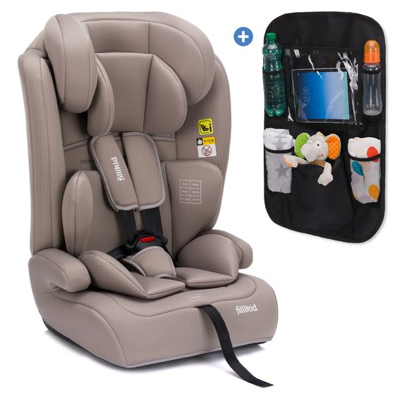 Fillikid Seggiolino per bambini Seggiolino auto Oli i-Size 9 Mesi - 12 Anni (76 cm - 150 cm) incl. Borsa per seggiolino auto - Natur