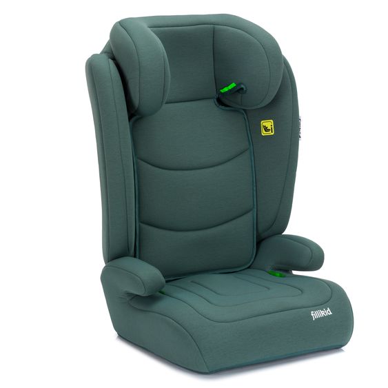 Fillikid Kindersitz Lea i-Size R129 ab 3 Jahre - 12 Jahre (100 cm - 150 cm) ohne Isofix mit Gurtbefestigung nur 4 kg - Grün