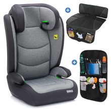 Car seat Lea i-Size R129 from 3 years - 12 years (100 cm - 150 cm) without Isofix with belt attachment only 4 kg incl. cushion protection & car seat bag - Grey