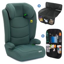 Car seat Lea i-Size R129 from 3 years - 12 years (100 cm - 150 cm) without Isofix with belt attachment only 4 kg incl. cushion protection & car seat bag - Green