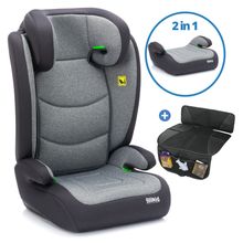 Kindersitz Lea i-Size R129 ab 3 Jahre - 12 Jahre (100 cm - 150 cm) ohne Isofix mit Gurtbefestigung nur 4 kg inkl. Polsterschutz - Grau