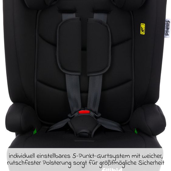 Fillikid Seggiolino auto Oli i-Size 9 Mesi - 12 Anni (76 cm - 150 cm) incl. Borsa per Seggiolino Auto & Protezione Imbottita - Nero