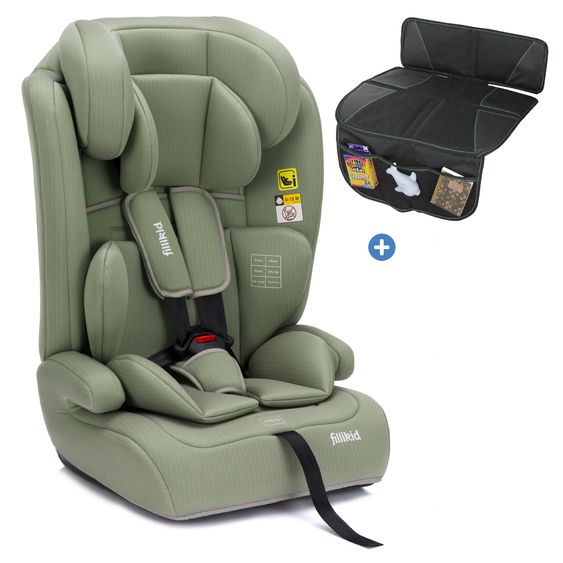 Fillikid Car seat Oli i-Size 9 Months - 12 Years (76 cm - 150 cm) incl. Cushion Protector - Mint