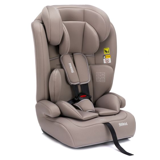 Fillikid Kindersitz Oli i-Size ab 9 Monate - 12 Jahre (76 cm - 150 cm) ohne Isofix mit Gurtbefestigung - Natur