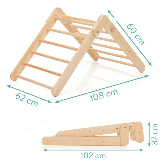 Fillikid Triangolo da arrampicata in legno di faggio - natura