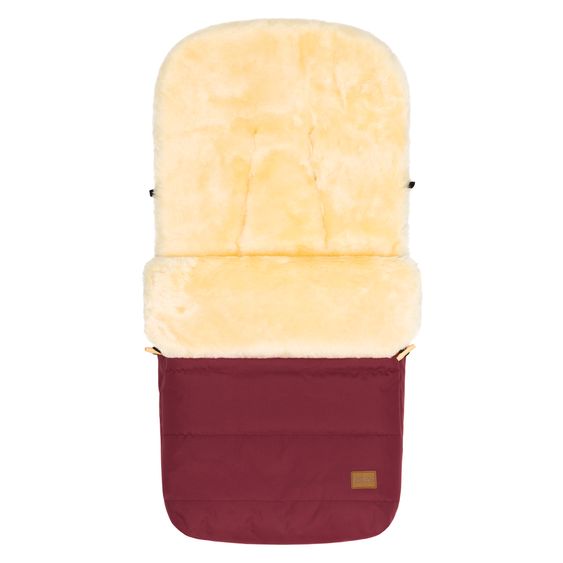 Fillikid Lammfell-Fußsack Bernina für Buggy, Sport- und Kinderwagen - Bordeaux Natur