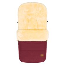 Lammfell-Fußsack Bernina für Buggy, Sport- und Kinderwagen - Bordeaux Natur