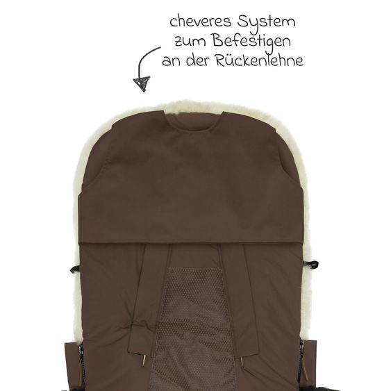 Fillikid Sheepskin Footmuff Bernina for buggy, sport and stroller - Braun