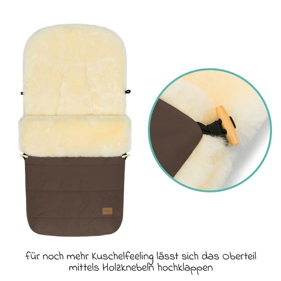 Fillikid Sheepskin Footmuff Bernina for buggy, sport and stroller - Braun