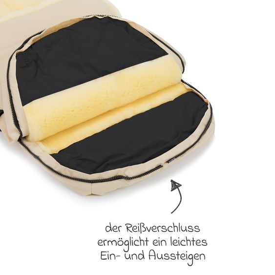 Fillikid Sheepskin Footmuff Bernina for buggy, sport and stroller - Natural