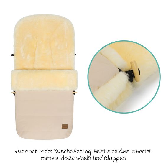 Fillikid Sheepskin Footmuff Bernina for buggy, sport and stroller - Natural