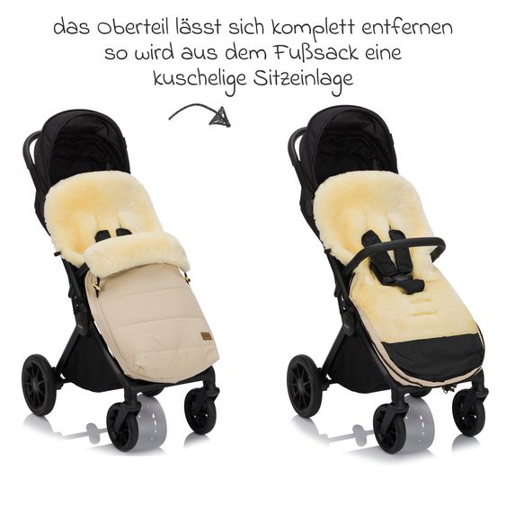 Fillikid Sheepskin Footmuff Bernina for buggy, sport and stroller - Natural