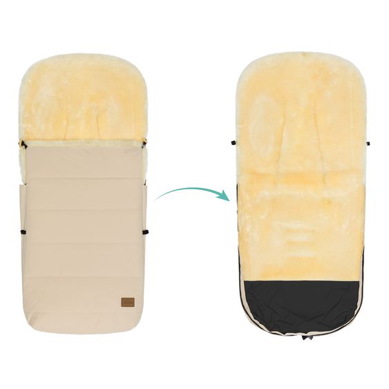 Fillikid Sheepskin Footmuff Bernina for buggy, sport and stroller - Natural