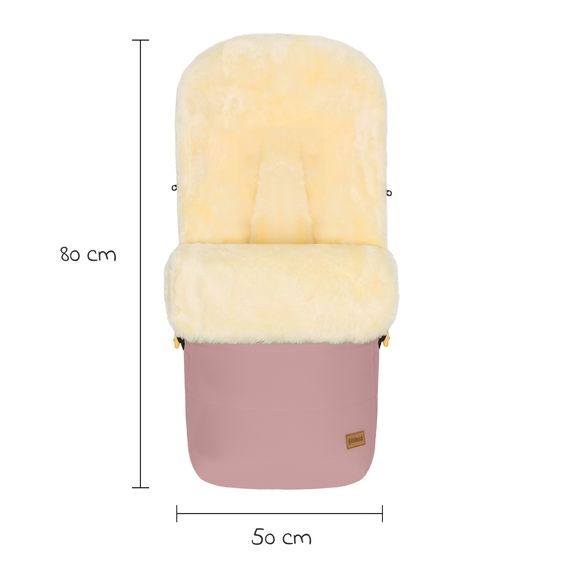 Fillikid Lammfell-Fußsack Bernina für Buggy, Sport- und Kinderwagen - Rosa