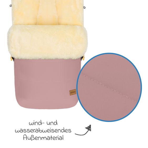 Fillikid Lammfell-Fußsack Bernina für Buggy, Sport- und Kinderwagen - Rosa